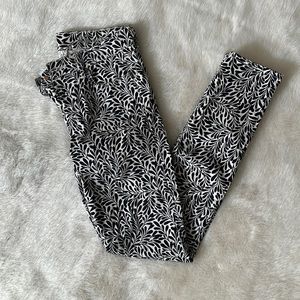 J. Crew Midrise Toothpick Black & White Patterned Pants